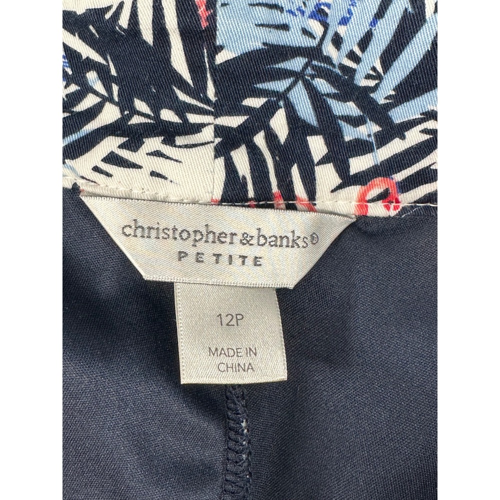 Christopher & Banks‎ Women's 12P Skort Pink Flamingo White Blue Leaf Tennis Golf - Picture 4 of 6